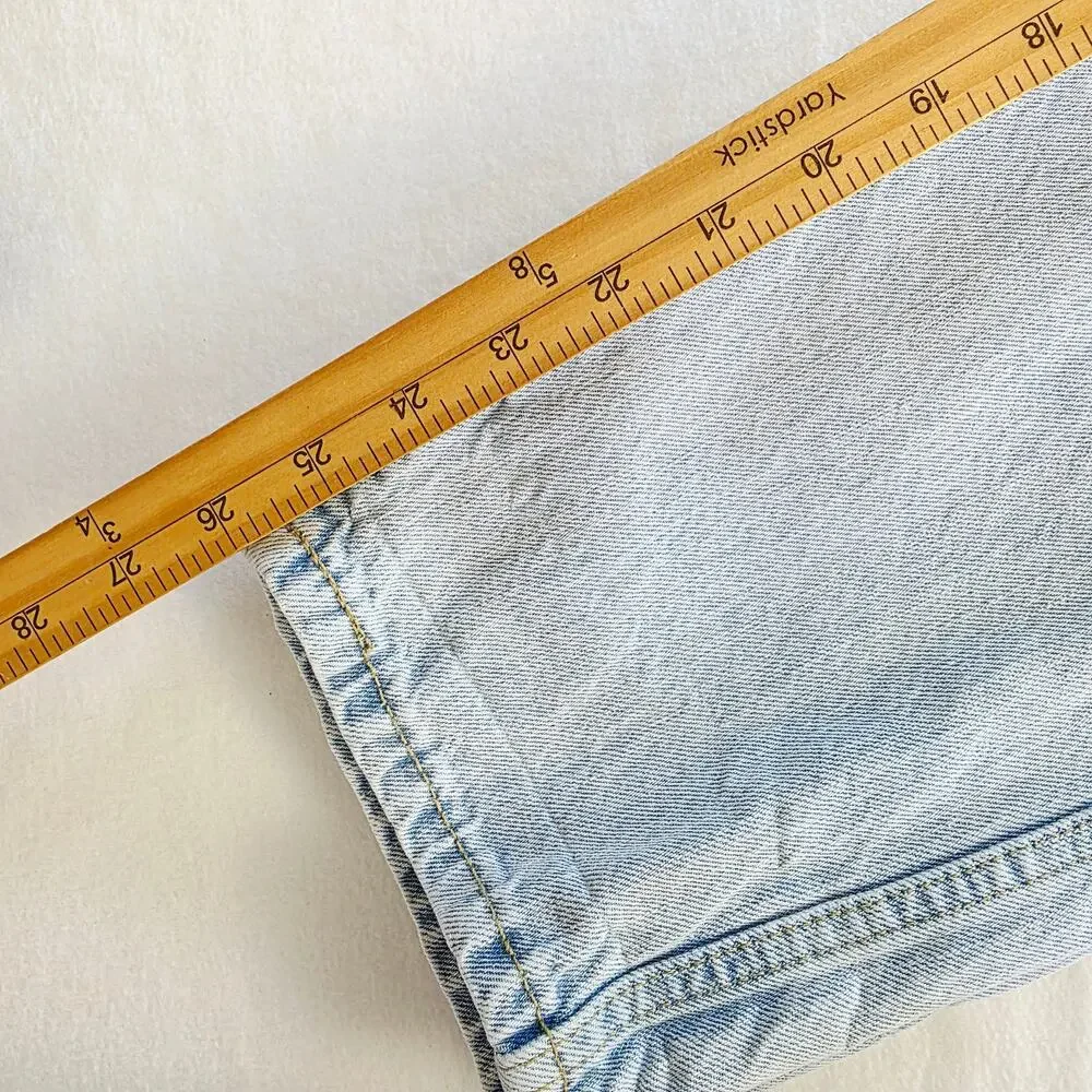 Banana Republic High Rise Straight Jeans 27/4 Petite Light Wash Momcore Denim